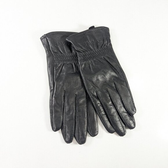 PLOVER buttery soft black leather ladies gloves Size L - Picture 11 of 12